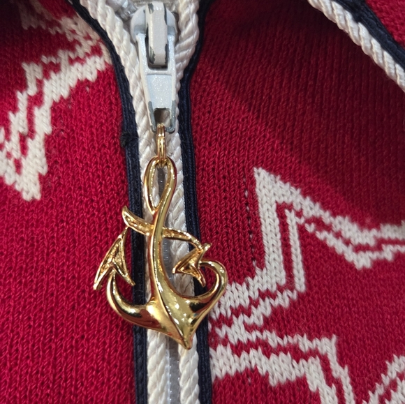 Vtg.St.John Collection By Mary Grey Women's Cardigan Sz.P (S)zippered White Star - Picture 3 of 11